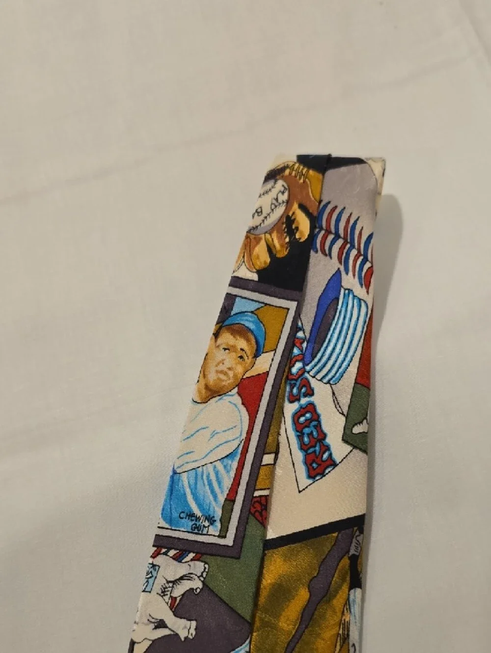 Nicole Miller Multicolor Old Time Baseball‎ Novelty Print Silk Men's Vintage Tie
